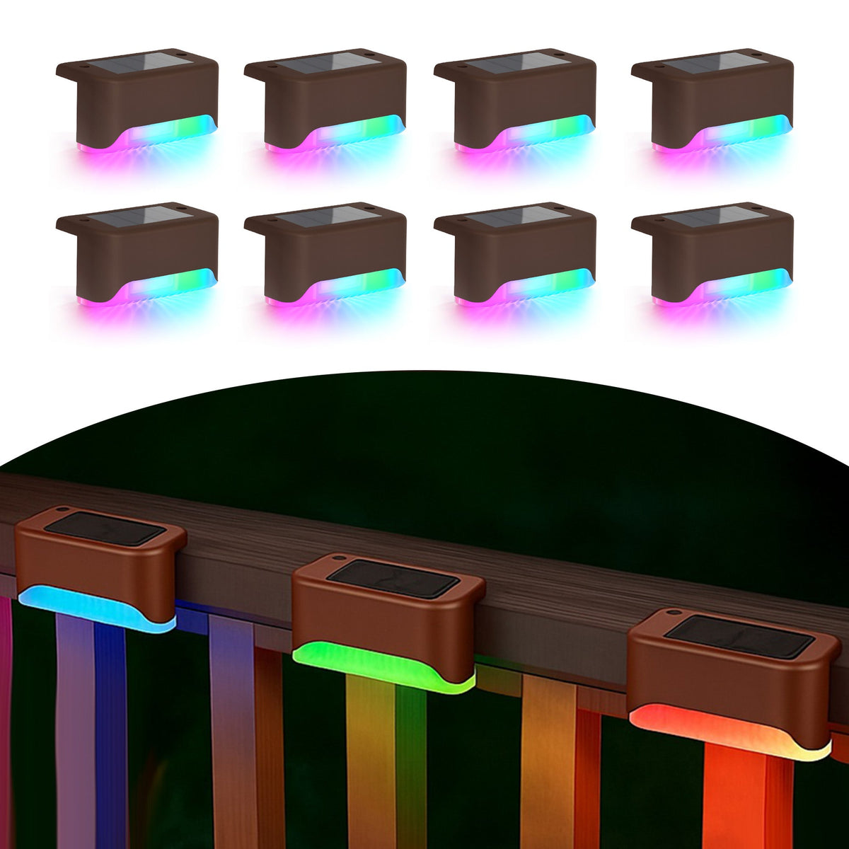 8-Pack Solar LED Deck & Step Lights