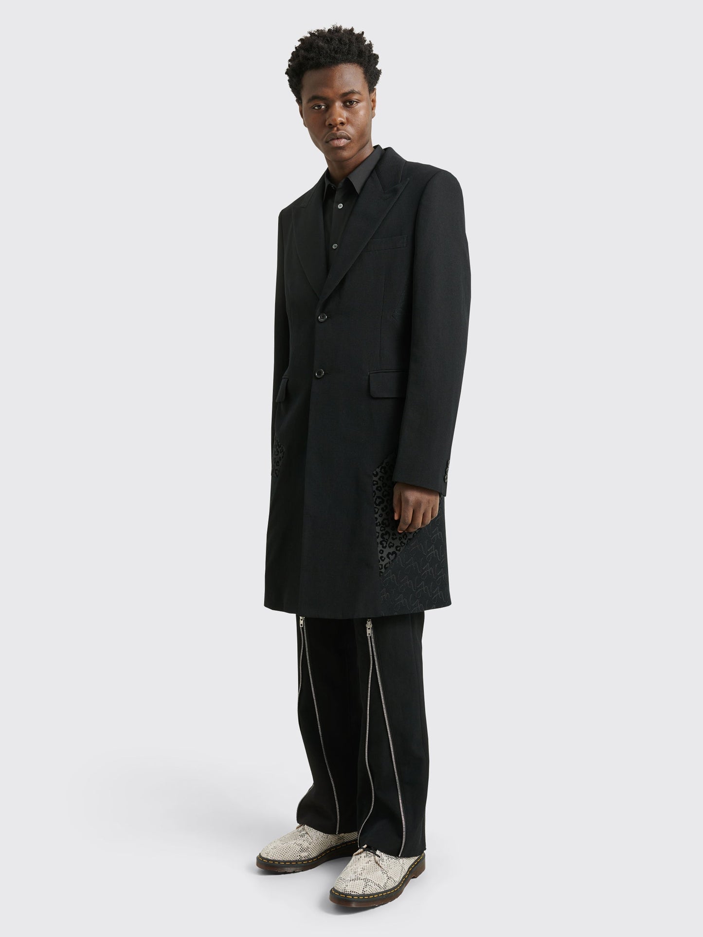 Comme des Garçons Homme Plus Leopard Coat Black