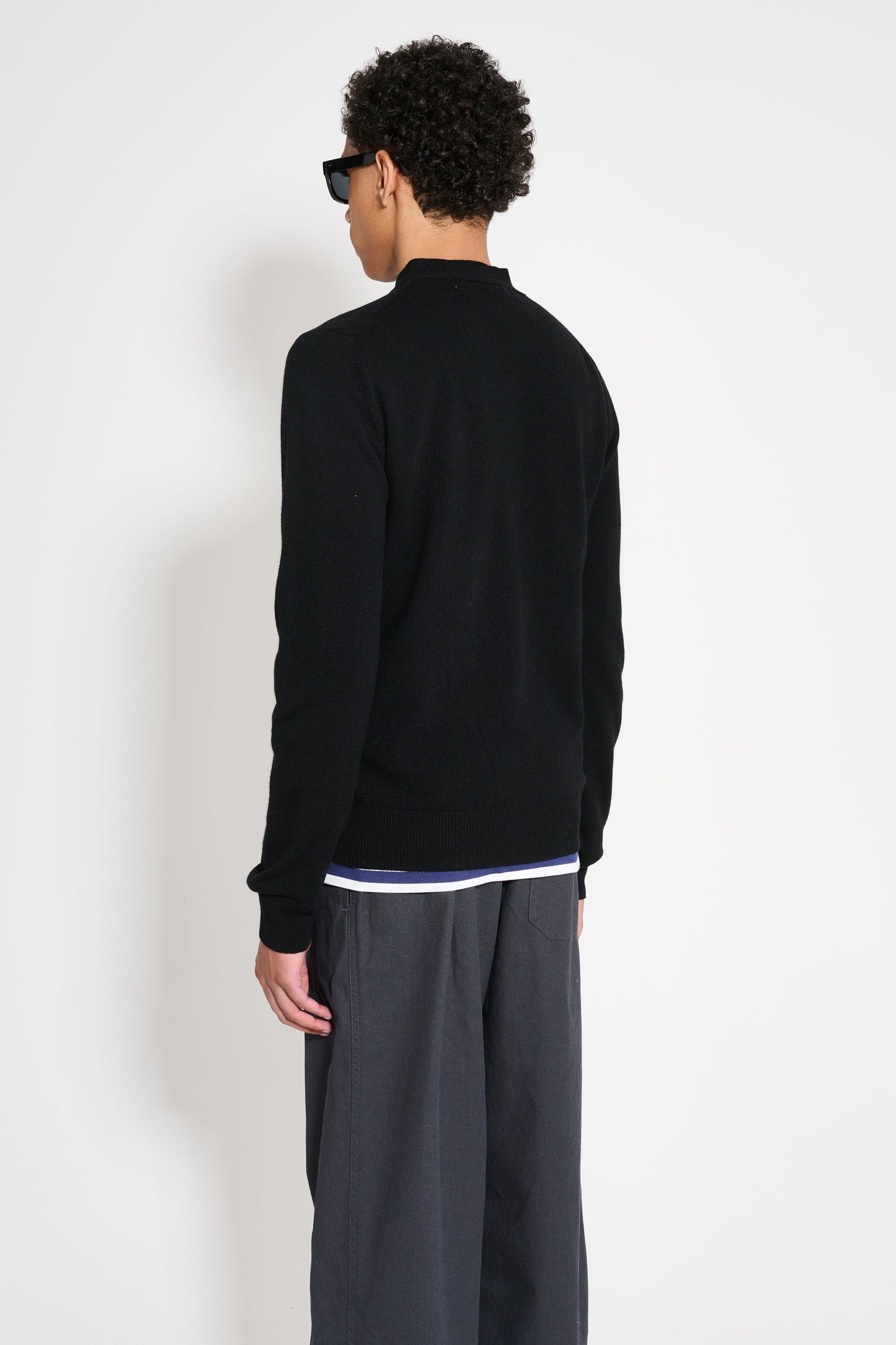 Comme des Garçons Play Double Heart Knitted Cardigan Black