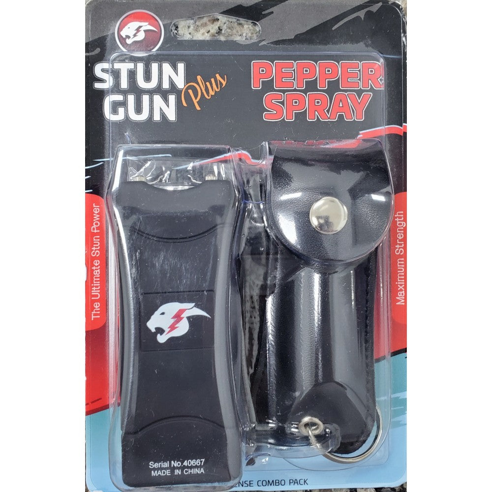 Mini Stun Gun and Pepper Spray Combo for Self Defense - Black - TOPHATTER'S ARMORY DEALS