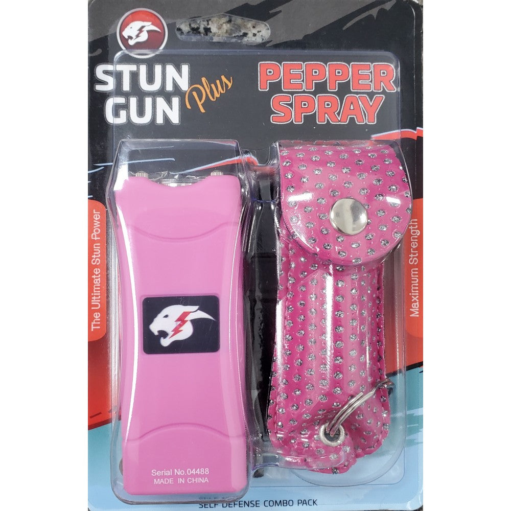 Mini Stun Gun and Pepper Spray Combo for Self Defense - Pink Bling - TOPHATTER'S ARMORY DEALS