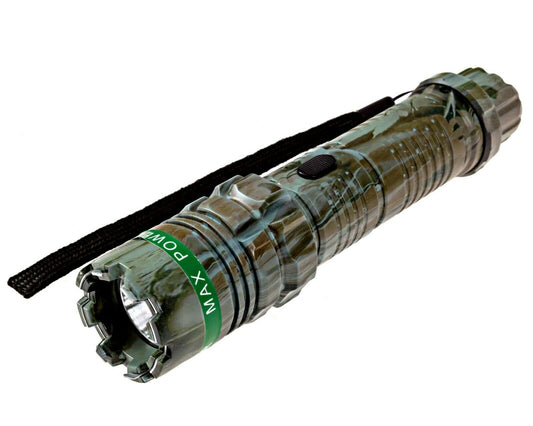 Stun Gun Tactical High Powered Flash Light Rechargeable Defense CAMO