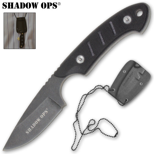 Shadow Ops Military Neck Knife With G-10 Handle and Kydex Sheath - TOPHATTER'S ARMORY DEALS