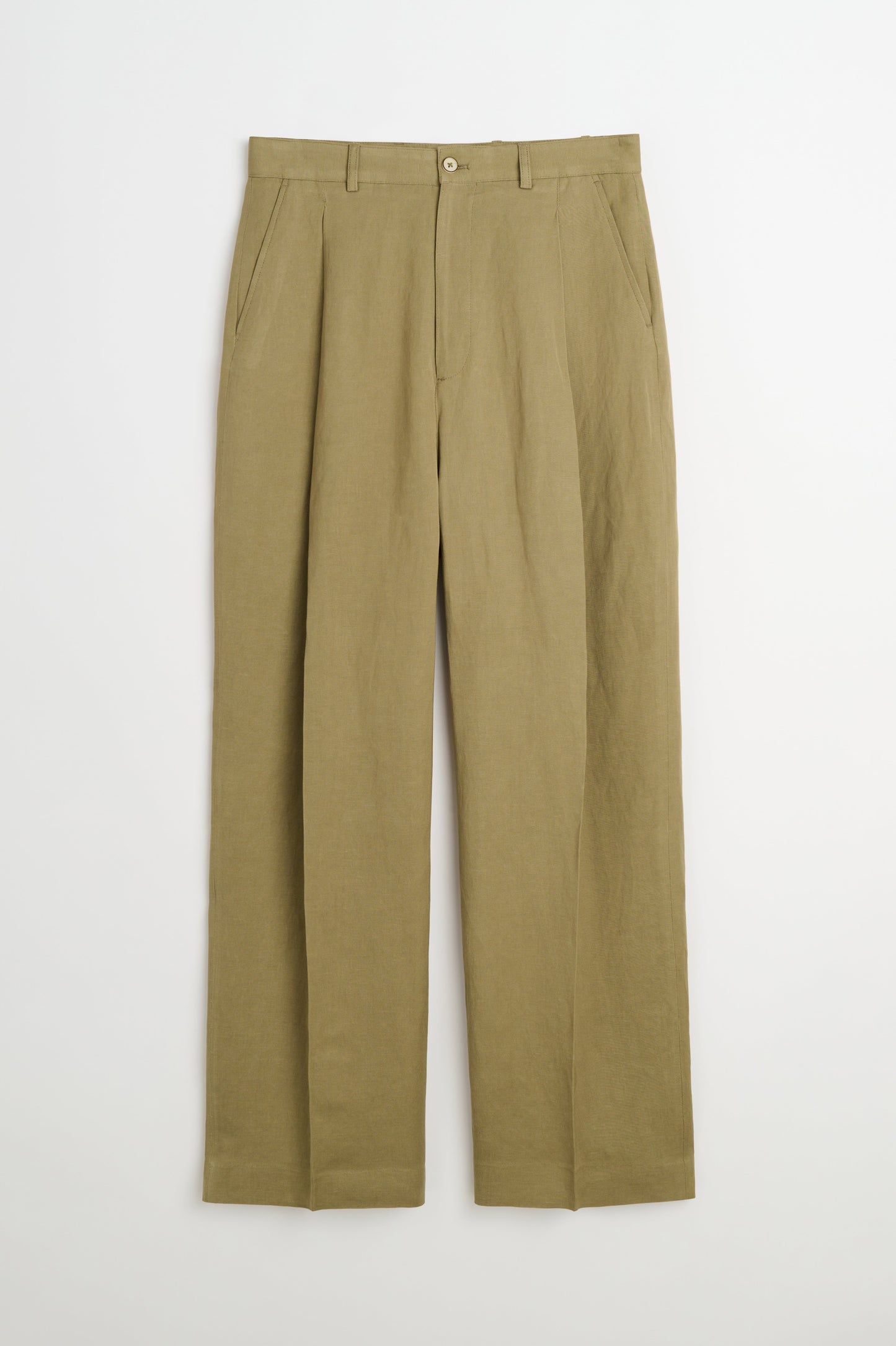 CMMN SWDN Midas Wide Pleat Trouser Khaki