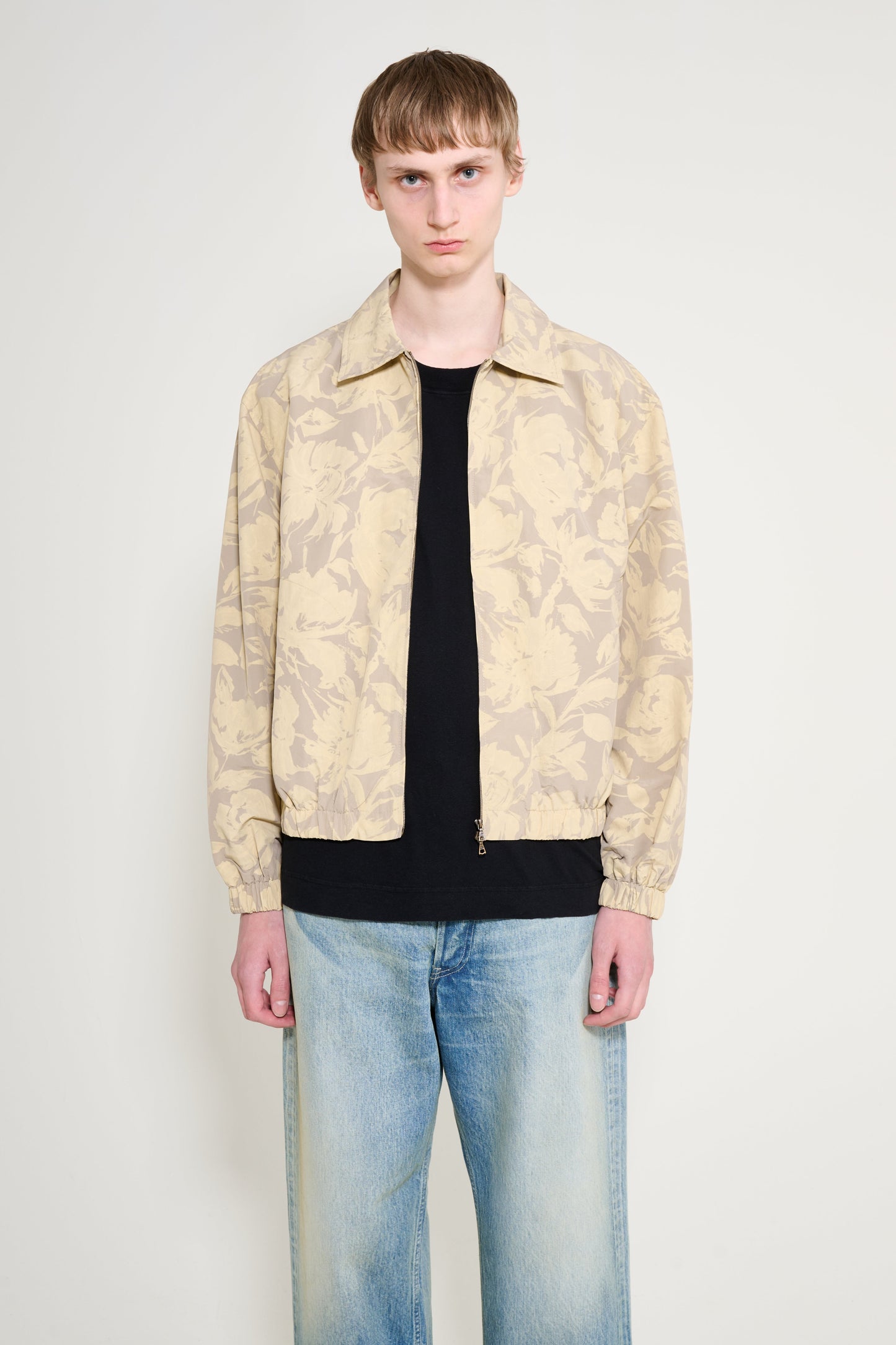 CMMN SWDN Luke Floral Print Blouson Faded Yellow