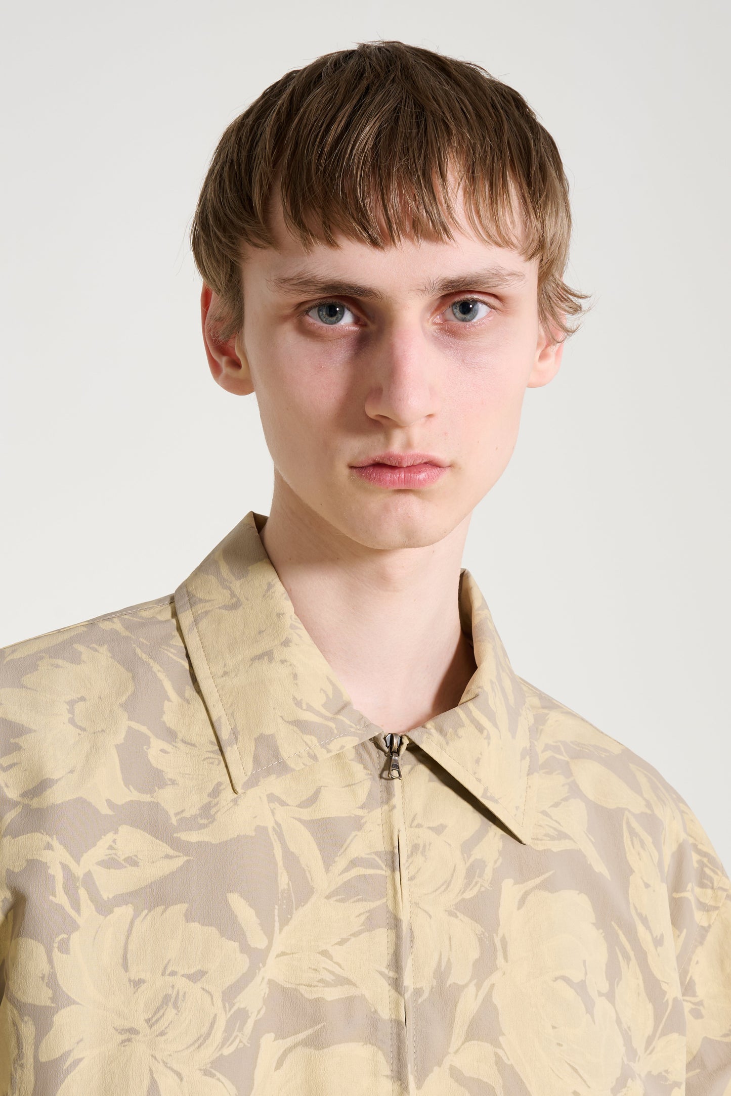 CMMN SWDN Luke Floral Print Blouson Faded Yellow