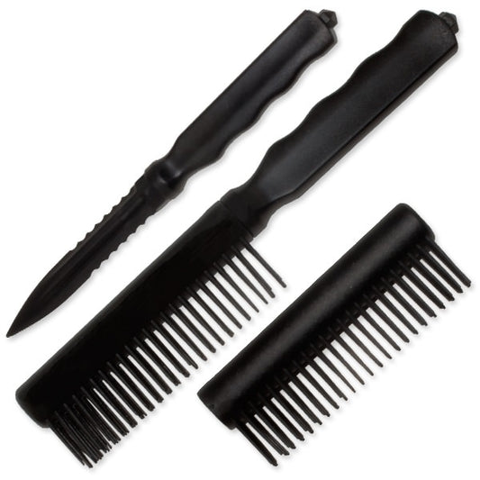Black CIA Agent Comb with Hidden ABS Knife