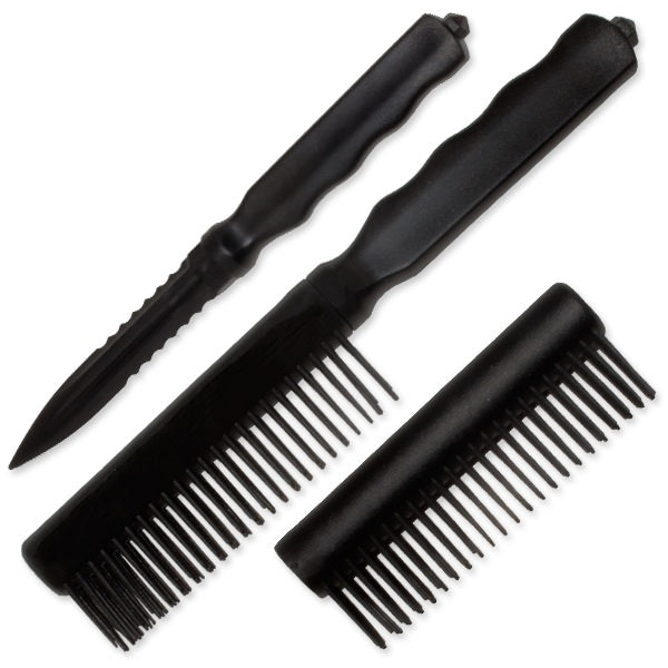 Black CIA Agent Comb with Hidden ABS Knife - TOPHATTER'S ARMORY DEALS