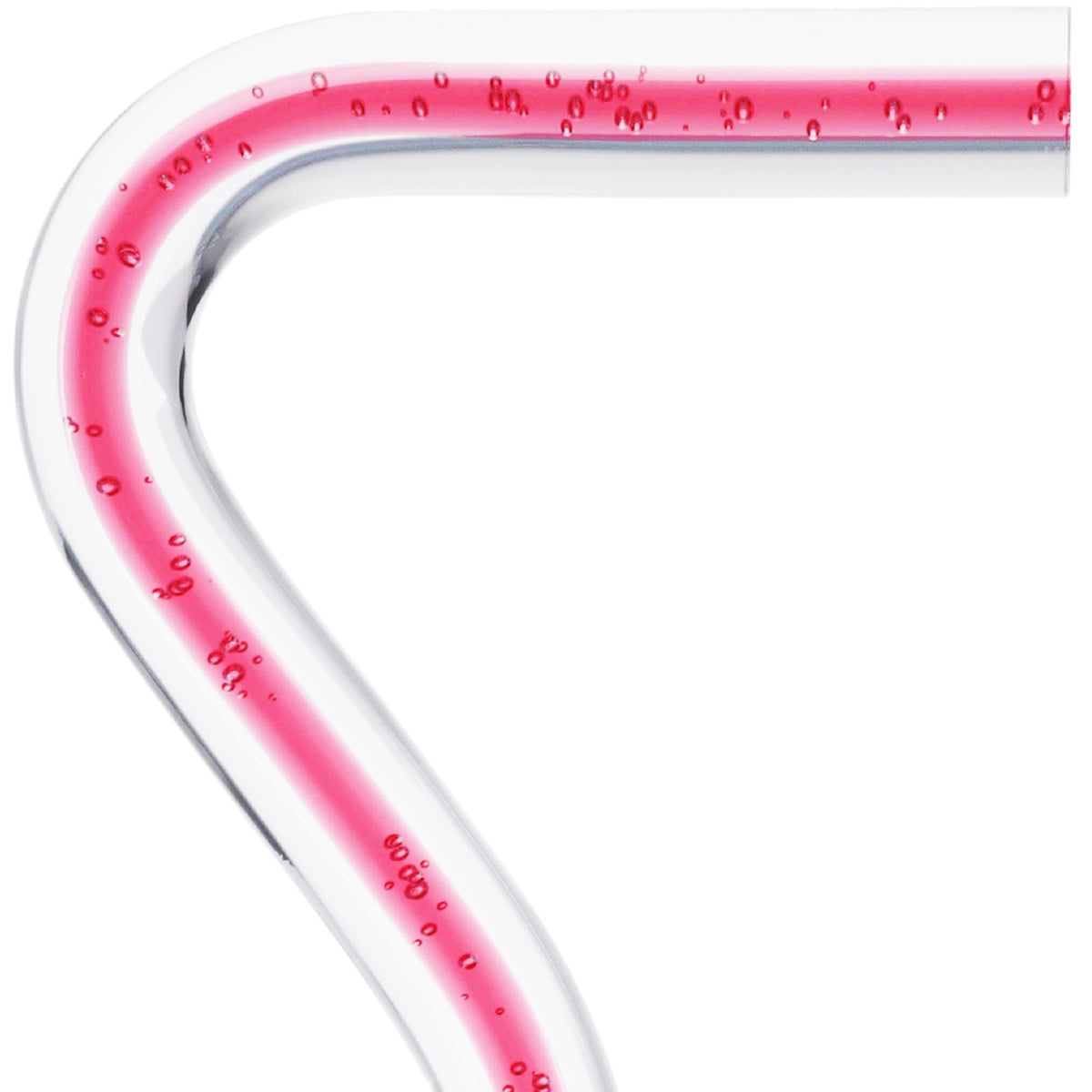 Blushing Rose Streak w/ Floating Bubbles in Clear Shaft