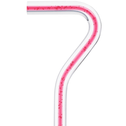 Blushing Rose Streak w/ Floating Bubbles in Clear Shaft