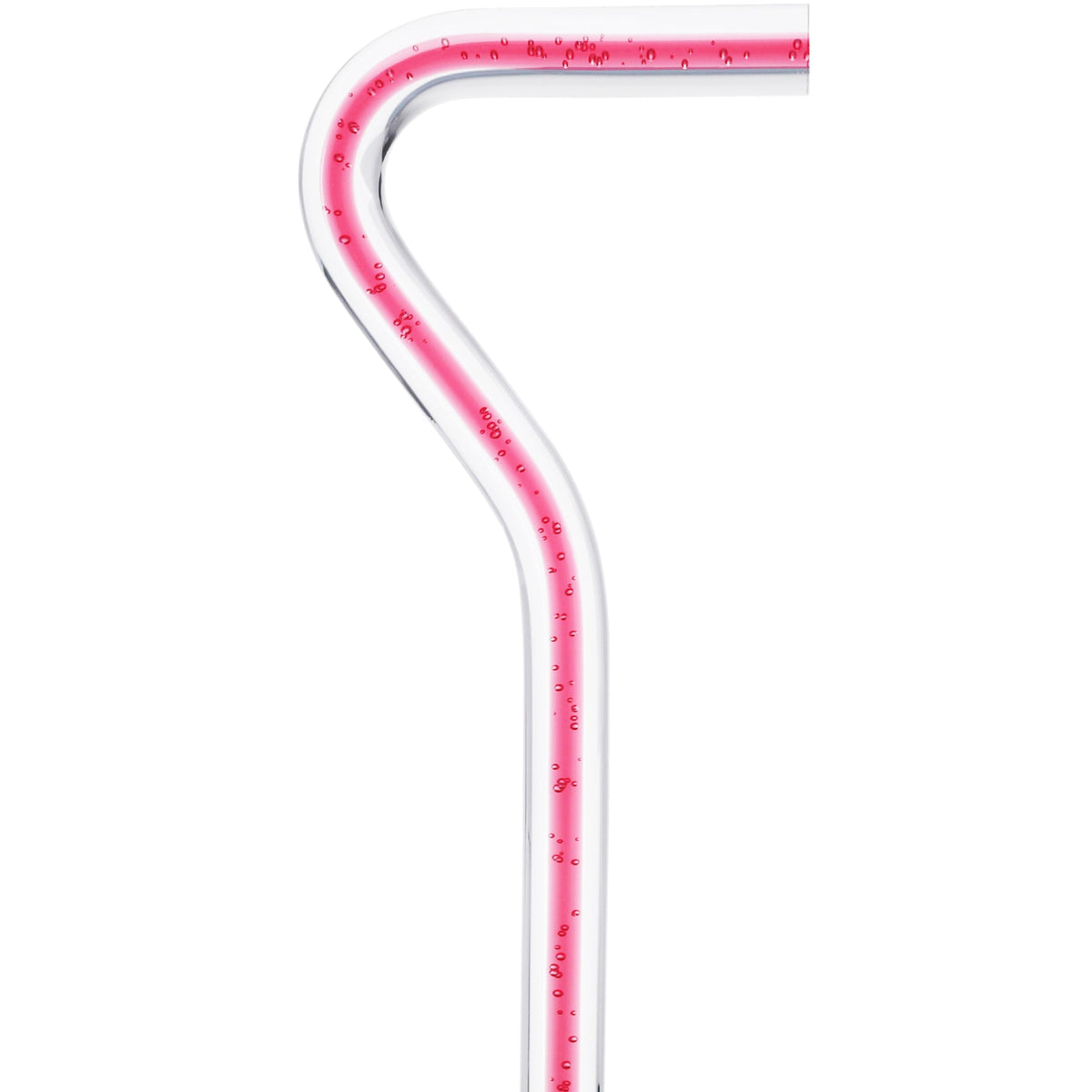 Blushing Rose Streak w/ Floating Bubbles in Clear Shaft