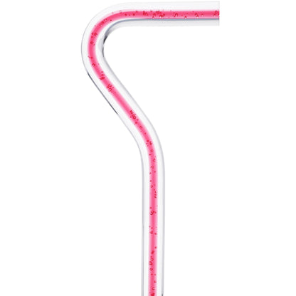 Blushing Rose Streak w/ Floating Bubbles in Clear Shaft