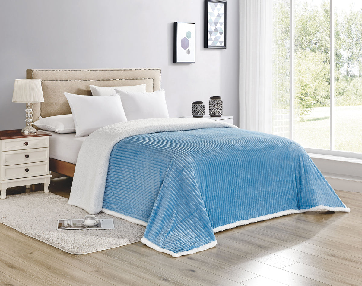 Corduroy Sherpa Blanket – Throw, Queen & King Sizes – Ultra Soft, Reversible, Cozy & Stylish
