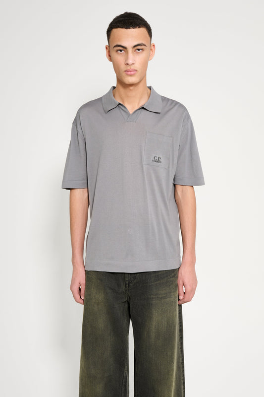 C.P. Company Polo Knit Smoked Pearl