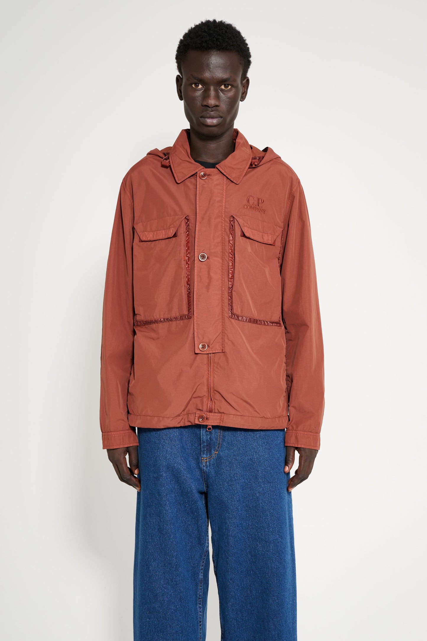 C.P. Company Flat Nylon Goggle Shirt Jacket Sable