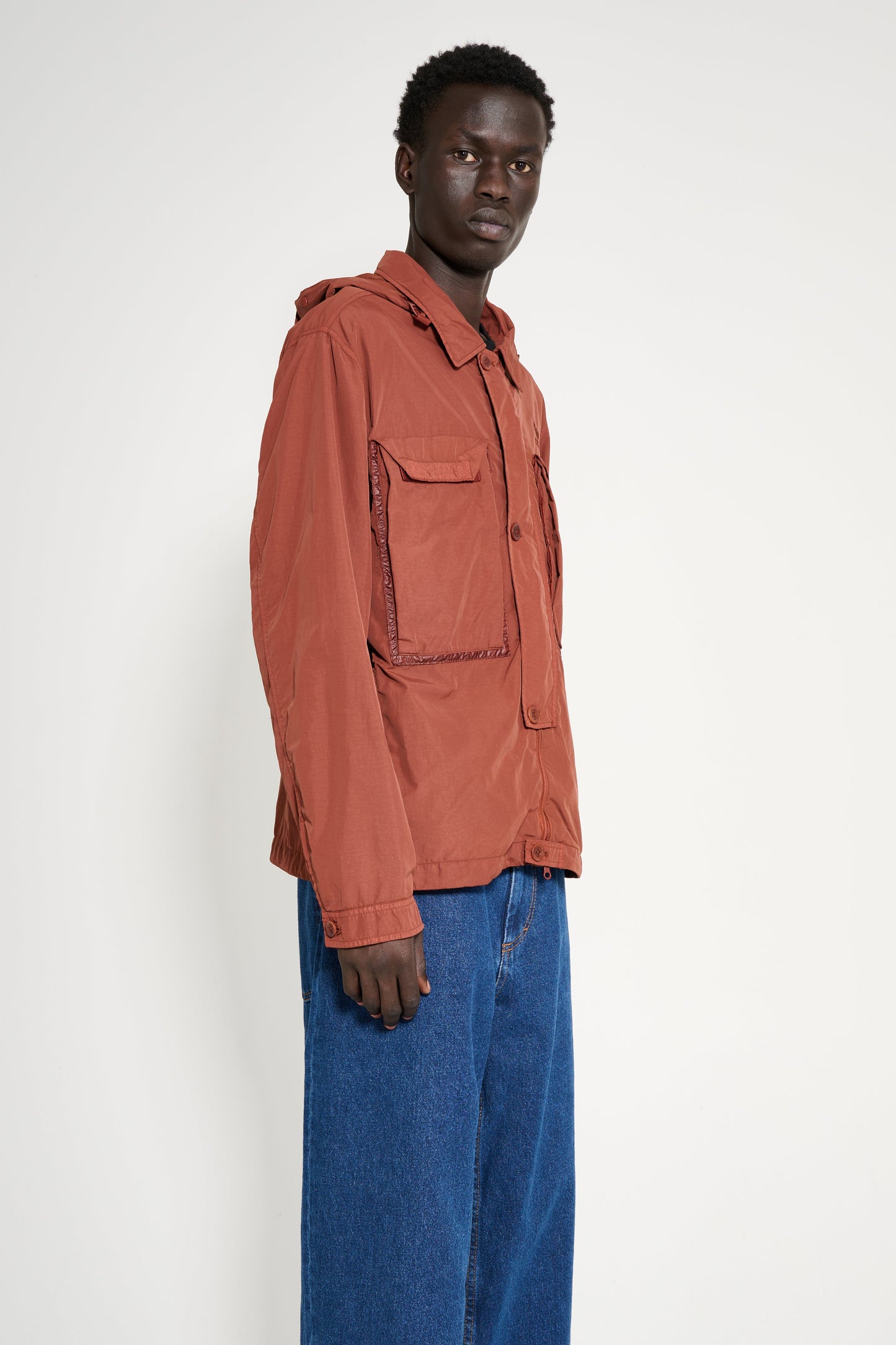 C.P. Company Flat Nylon Goggle Shirt Jacket Sable