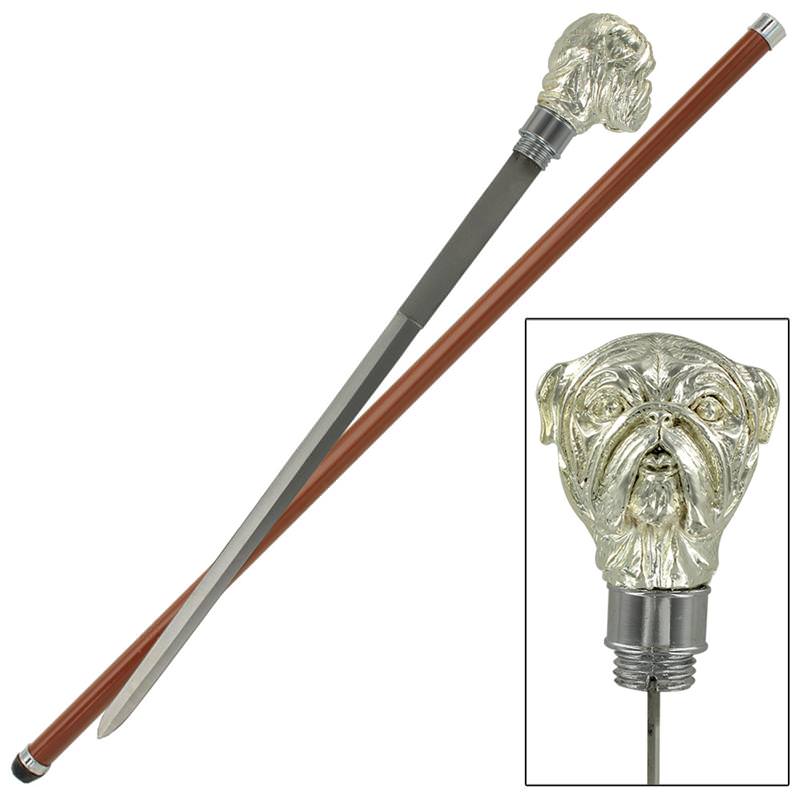 English Mastiff Dog Walking Cane Sword