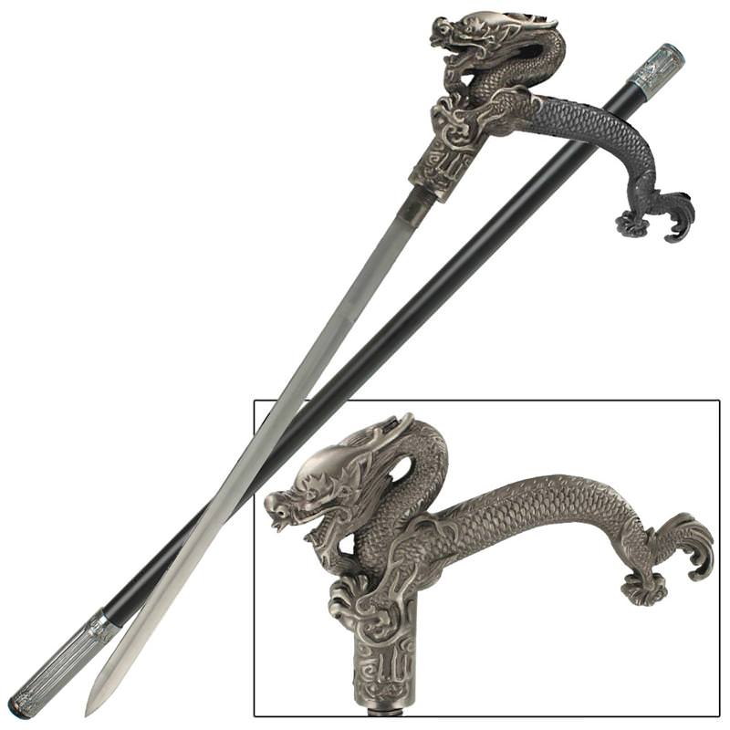 Dragonlord Oriental Chinese Dragon Walking Sword Cane - TOPHATTER'S ARMORY DEALS