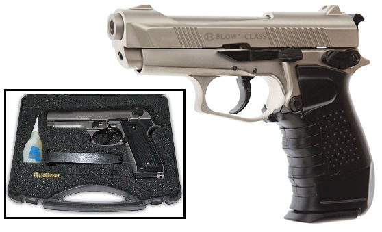 Blow Class Satin Finish 9MM Starter Pistol Blank Firing Gun