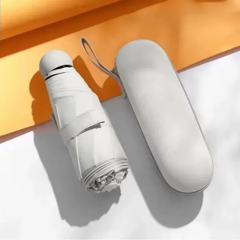 Portable Capsule Umbrella Compact Cream White