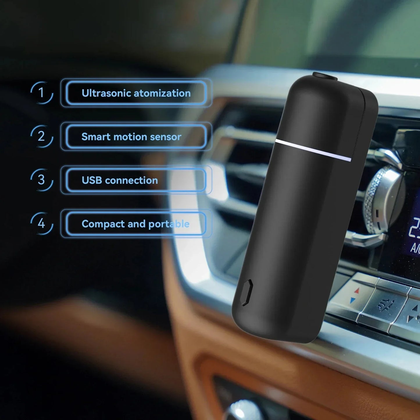 Mini USB Car Aroma Diffuser Scent Air Freshener