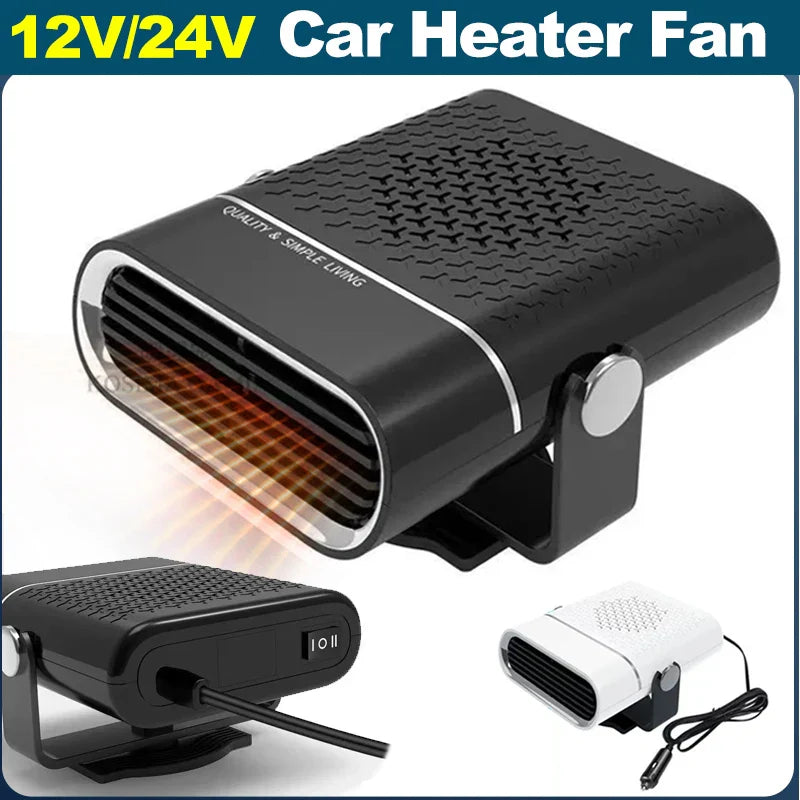 200W Portable Car Heater/Cooler Fan - 12V Defroster
