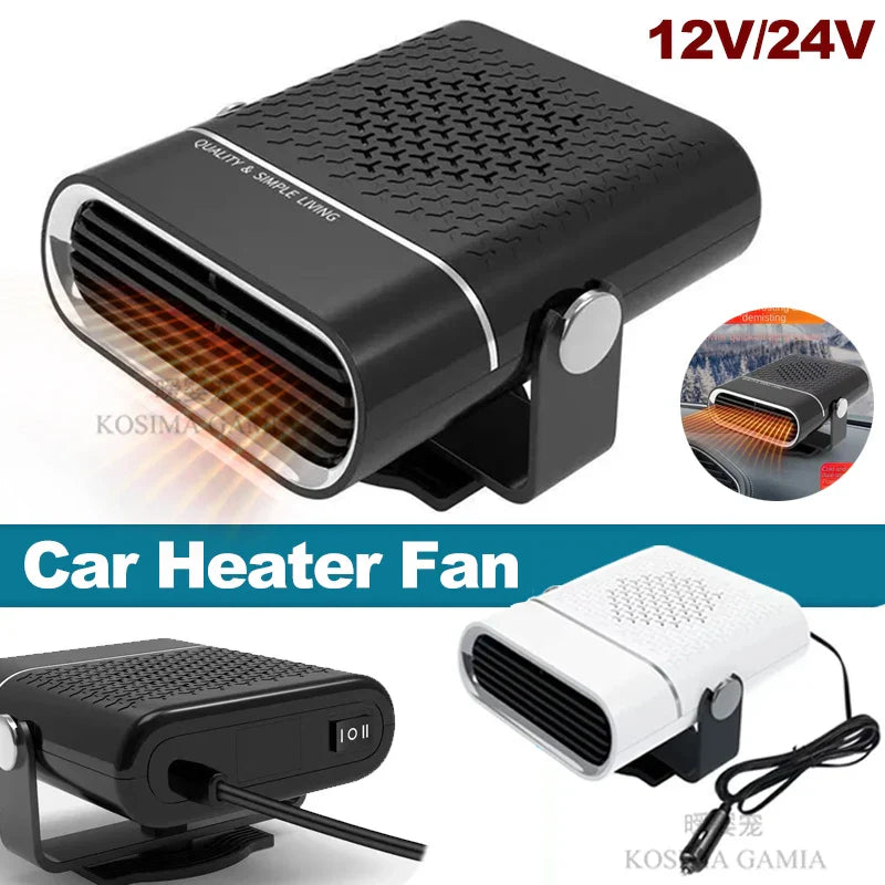 200W Portable Car Heater/Cooler Fan - 12V Defroster