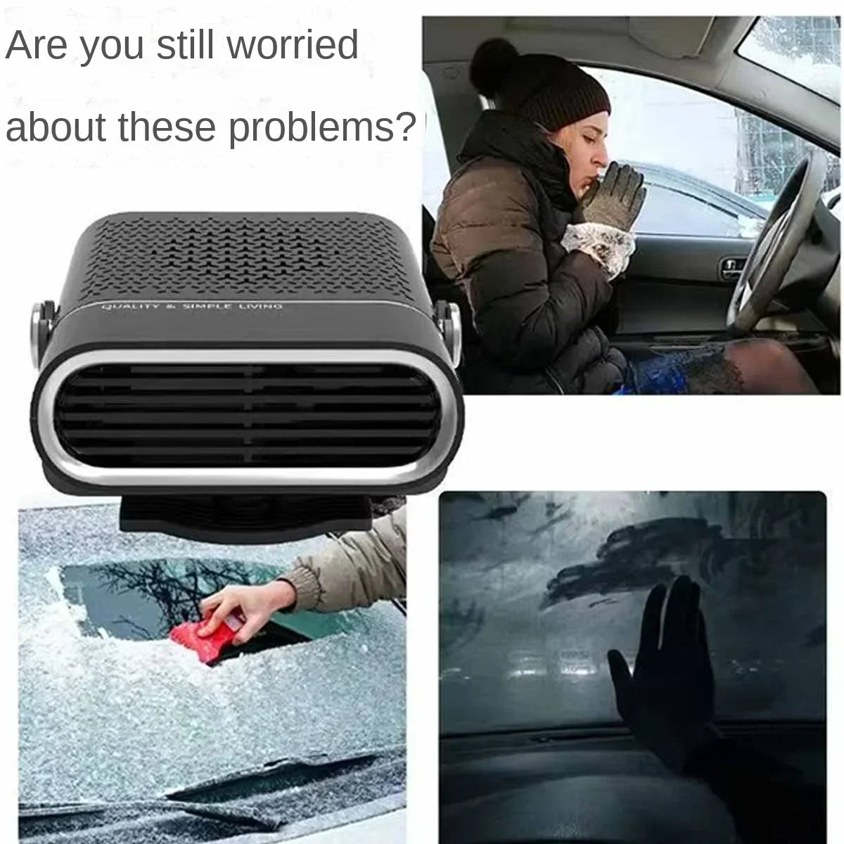 200W Portable Car Heater/Cooler Fan - 12V Defroster
