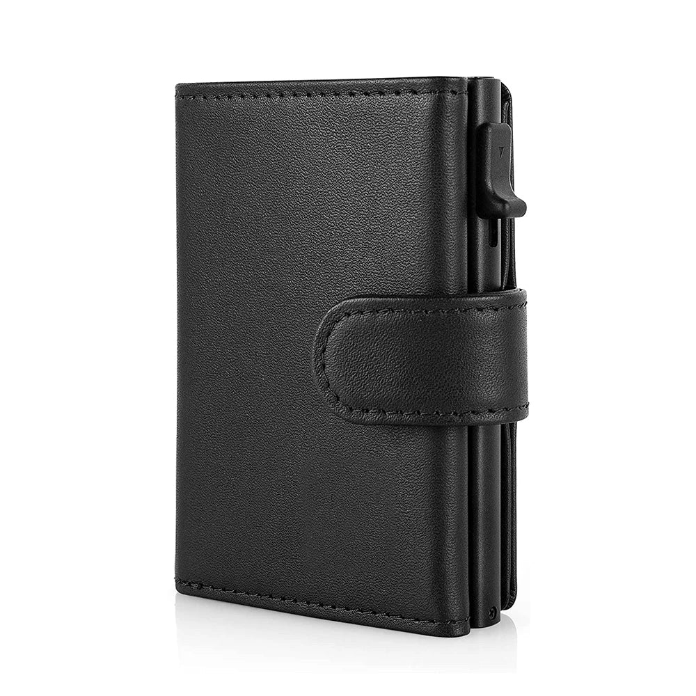 Slim Leather RFID Blocking Wallet with Coin Pocket