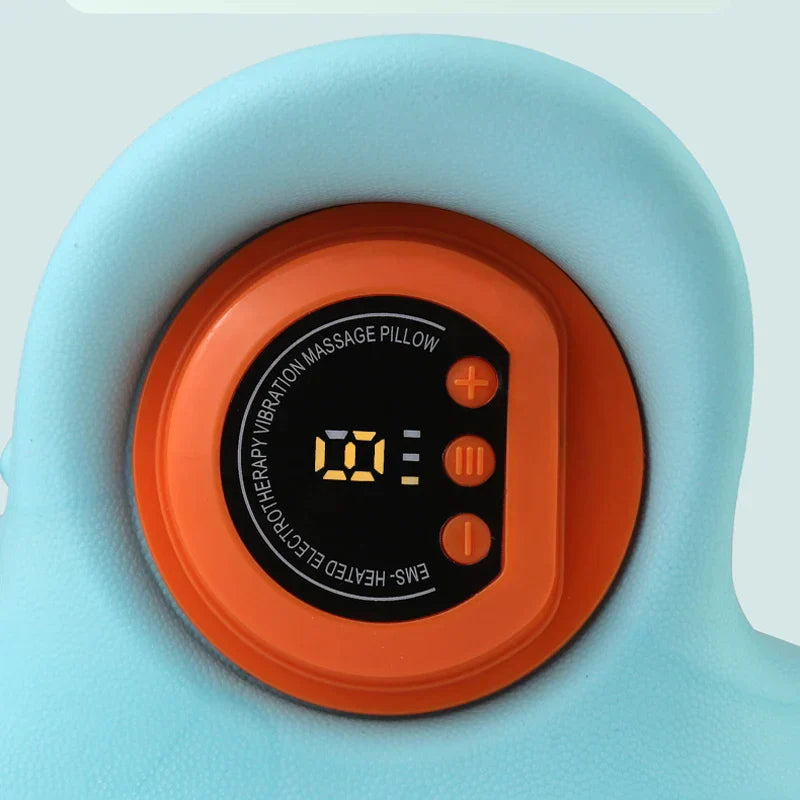 Portable Cervical Massager Neck & Head Traction Pillow Blue