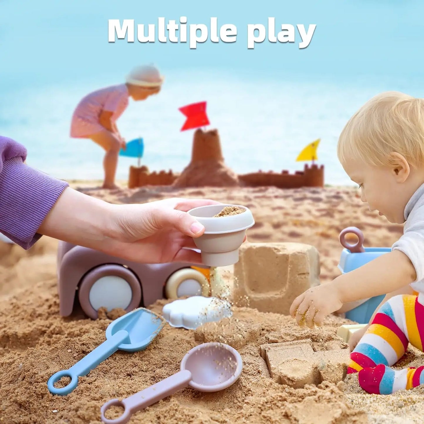 Children's Beach Truck and Princess Tea Set Toys