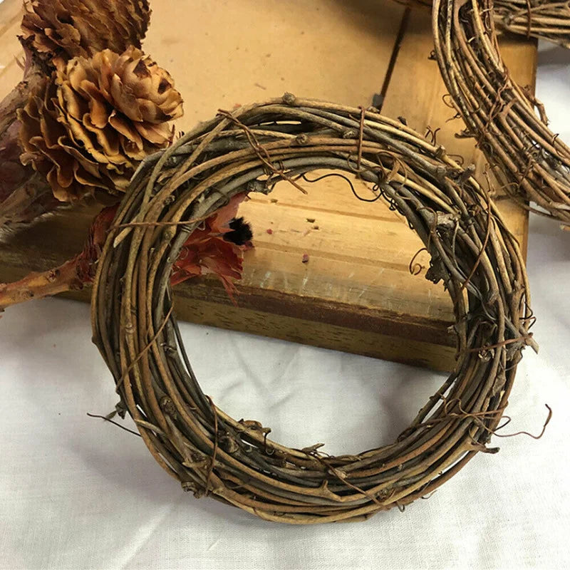 Christmas Rattan Wreath Ring Garland for Holiday Decor