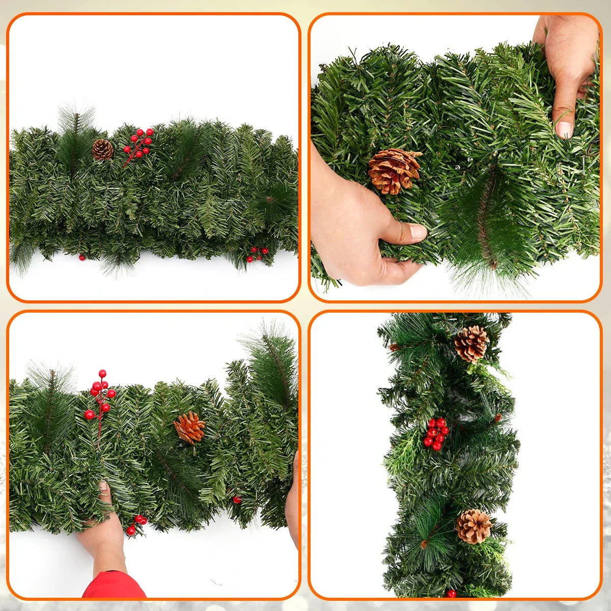 LED Pine Cone Christmas Garland Decoration