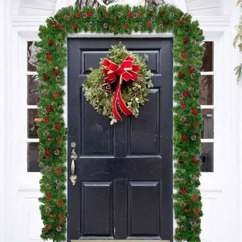 Luxury Christmas Pine Garland with Berries & Cones