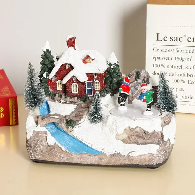 Rotating LED Christmas House Decoration with Music