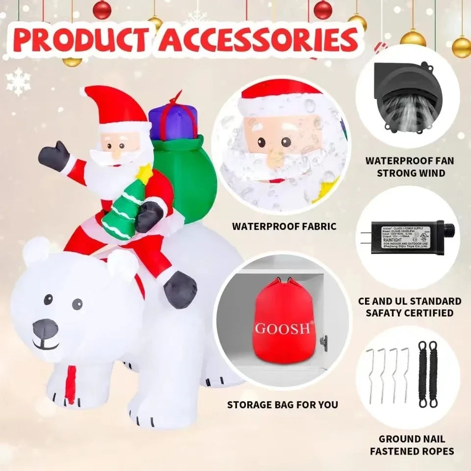 Christmas Inflatable Decoration Toy with Built-in LED Lights