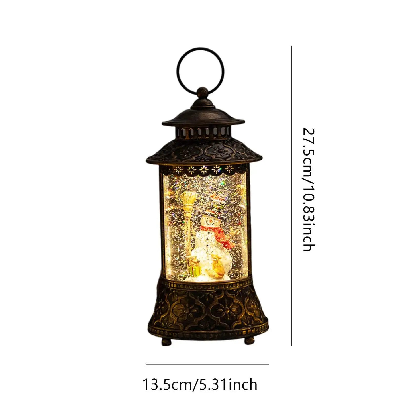 Christmas Musical Snow Globe Lantern with Handle