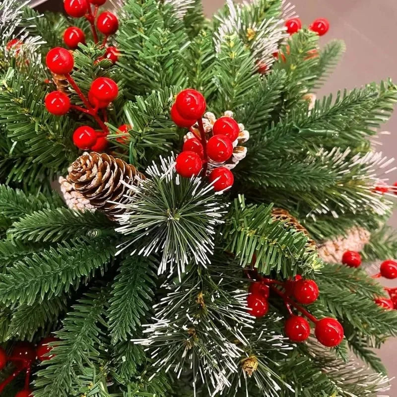 Christmas Planter Lighted Artificial Pine Trees with LED Lights