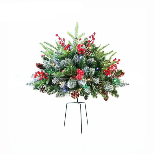 Christmas Planter Lighted Artificial Pine Trees with LED Lights