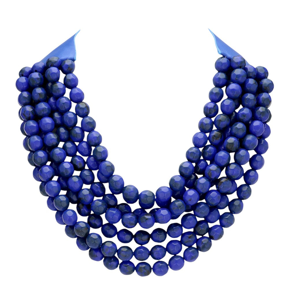 Chunky Multi-Strand Beaded Necklace with Magnetic Clasp