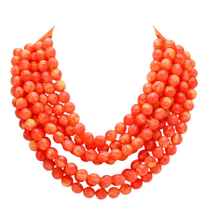 Chunky Multi-Strand Beaded Necklace with Magnetic Clasp