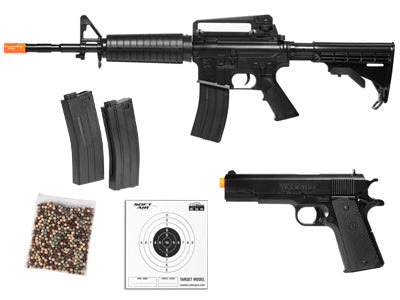 Colt M4-A1 Assault Rifle & M1911 Pistol Spring Airsoft Players Combo Pack - TOPHATTER'S ARMORY DEALS