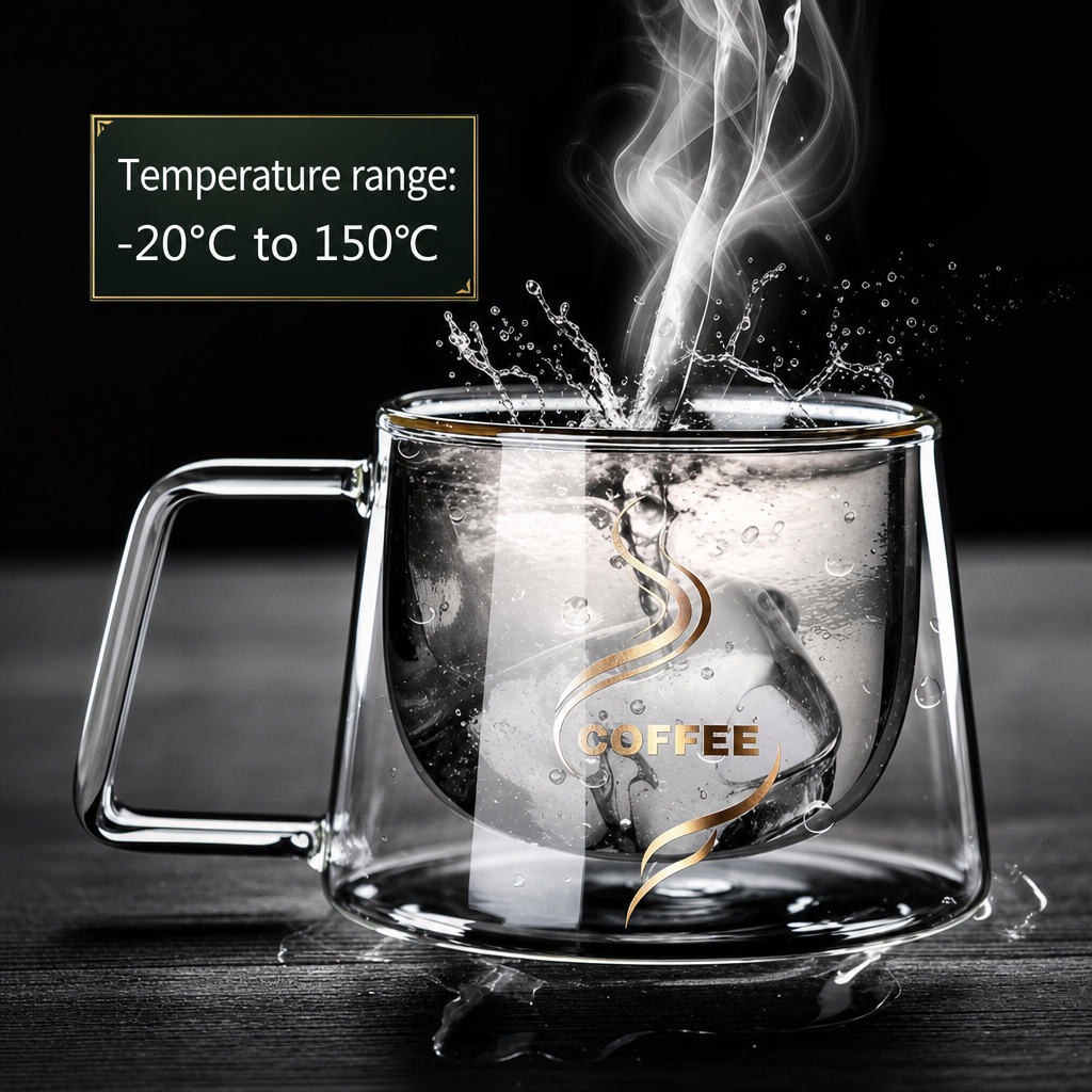 Double Wall Borosilicate Glass Coffee Mug - Cool Touch Espresso Cup