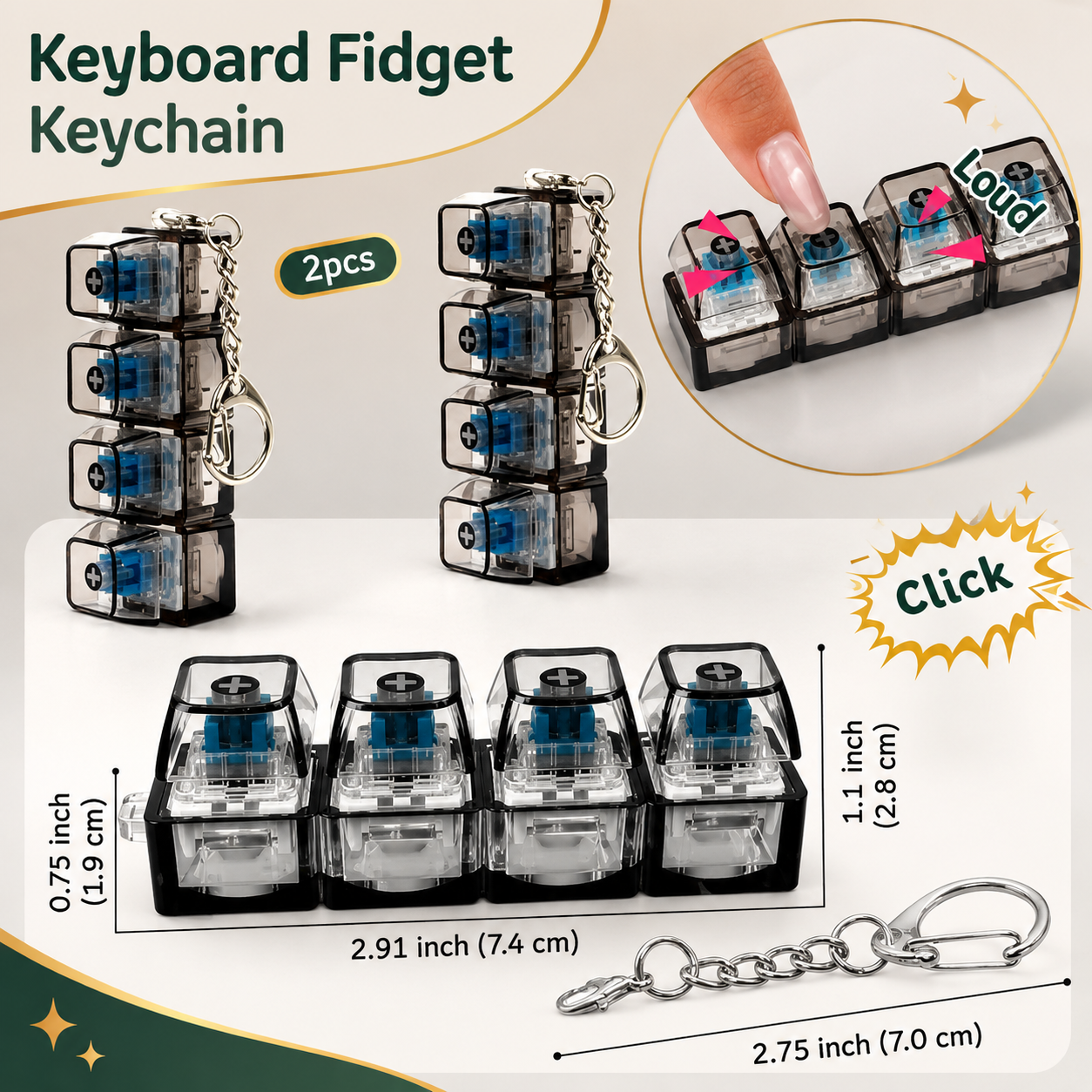 Satisfying Clicky Keyboard Fidget Toy with LED Lights