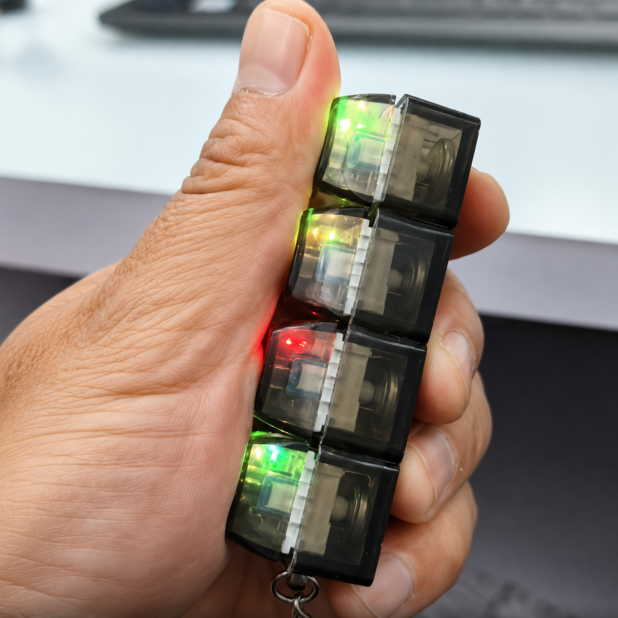 LED Keyboard Fidget Keychain for Stress Relief and Focus