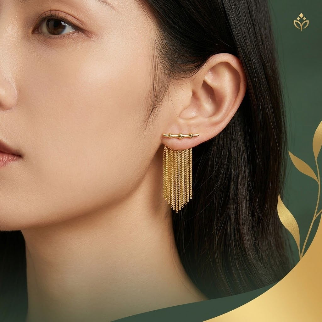 Lightweight Gold Dangling Fringe Earrings for Everyday Comfort and Style