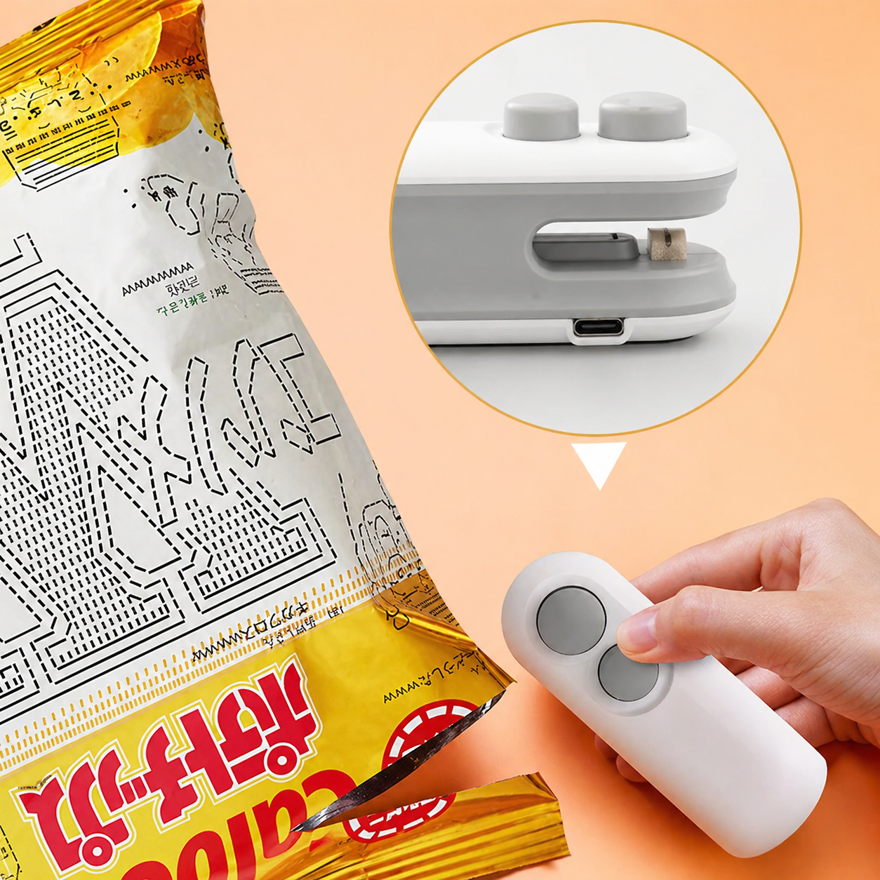 Portable Rechargeable Bag Sealer Cutter for Fresh Snacks Anywhere