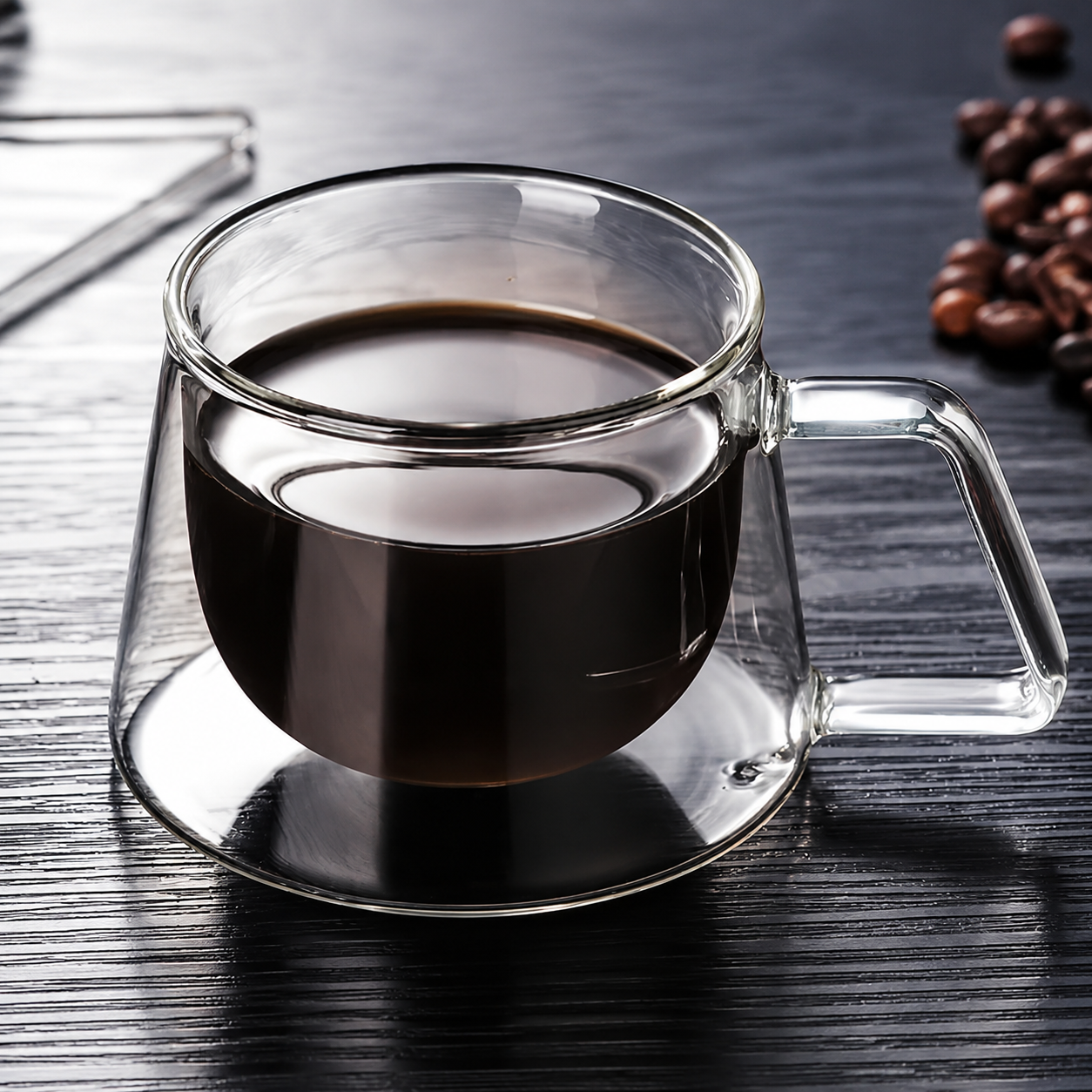 Elegant Hand-Blown Double Wall Glass Mug for Modern Coffee Lovers