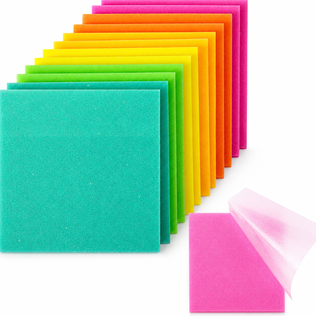 Glitter See-Through Sticky Notes Gift Set in 5 Fun Colors
