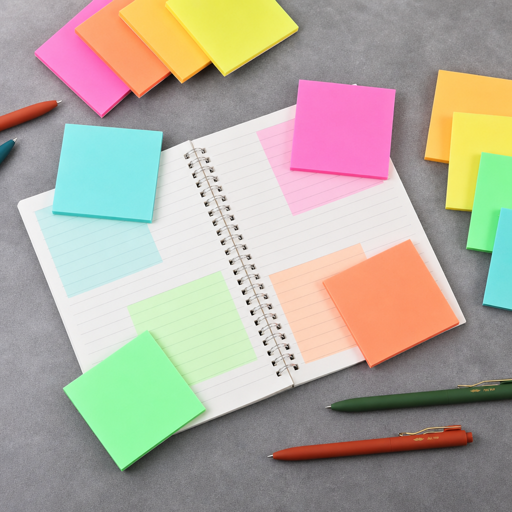 Sparkly Translucent Sticky Notes in Vibrant Colors for Fun Planning